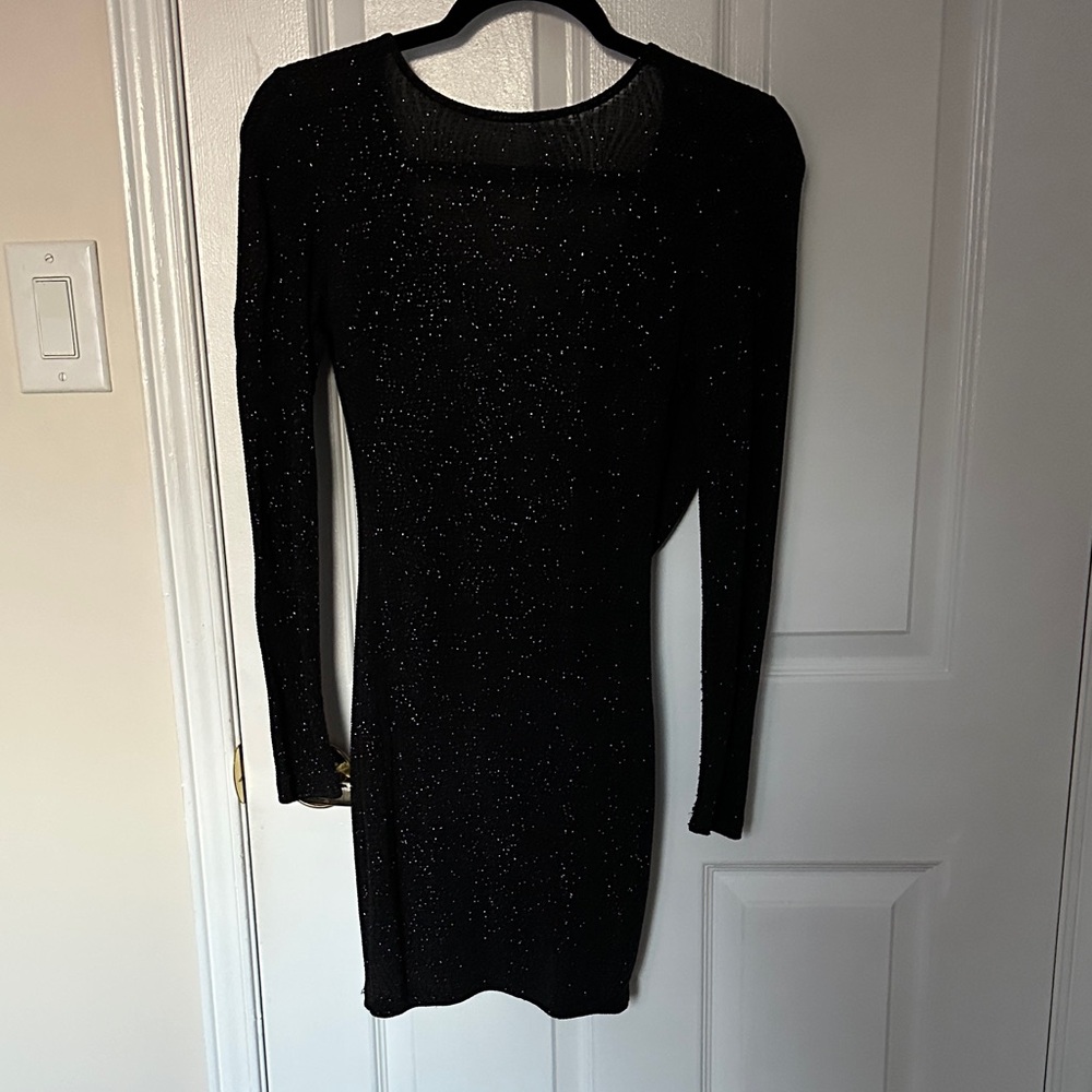 Privy Sparkling Black Long Sleeve Dress